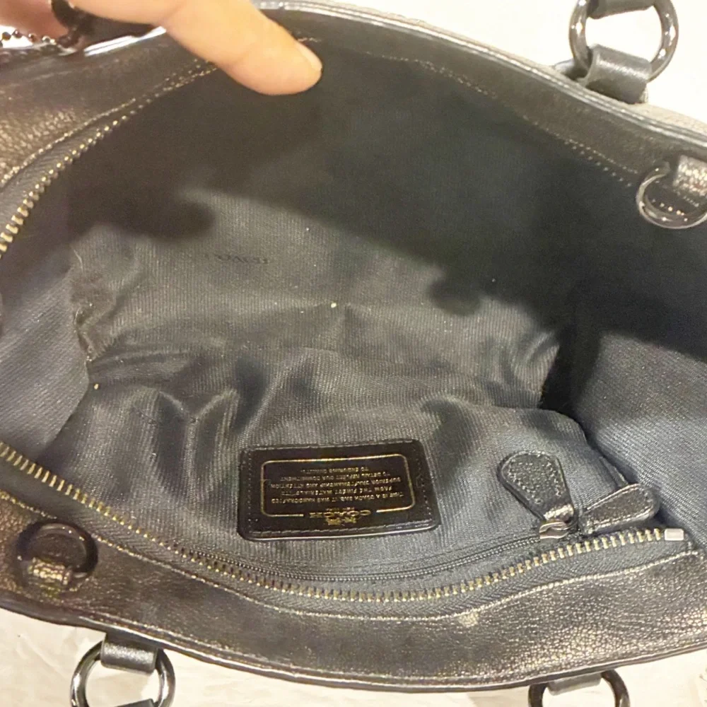 COACH Crosby Mini Carryall in Metallic Gold Leather‎ Handbag Tote